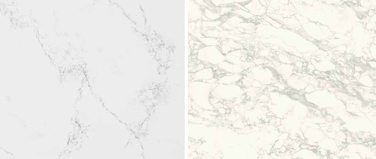 Comparison of Smartstone and Caesarstone marble-look quartz countertops