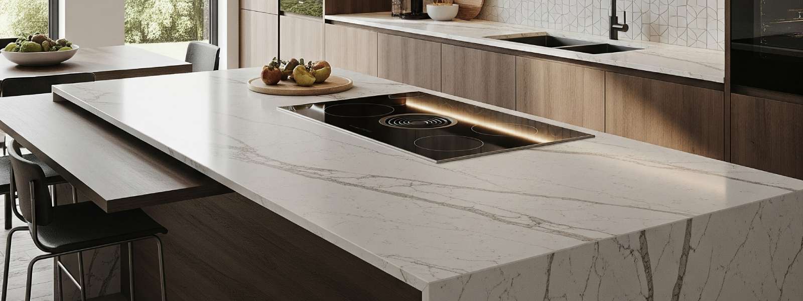 Kitchen with Lavistone Quartz Countertop