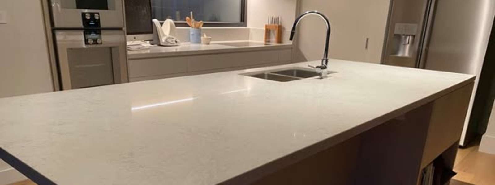 Modern kitchen with Stone Ambassador 'Lagos Grey' countertop