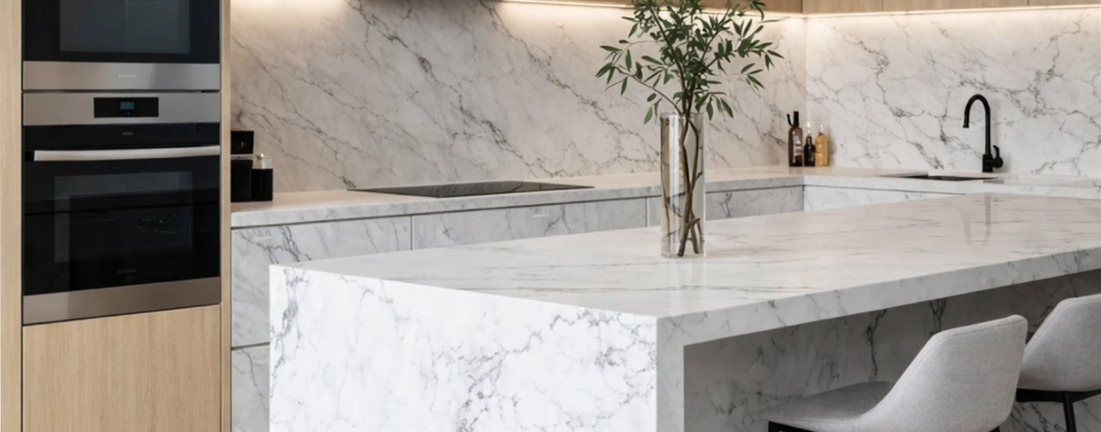 kitchen design with YDL stone benchtop and splashback