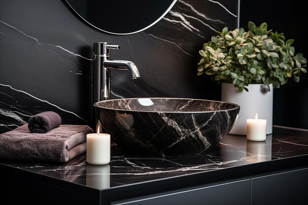 black marble stone for bathroom benchtop