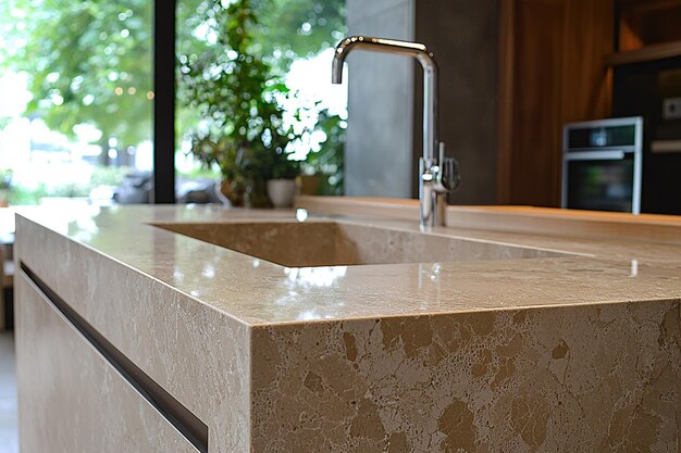 Travertine stone benchtop in Melbourne